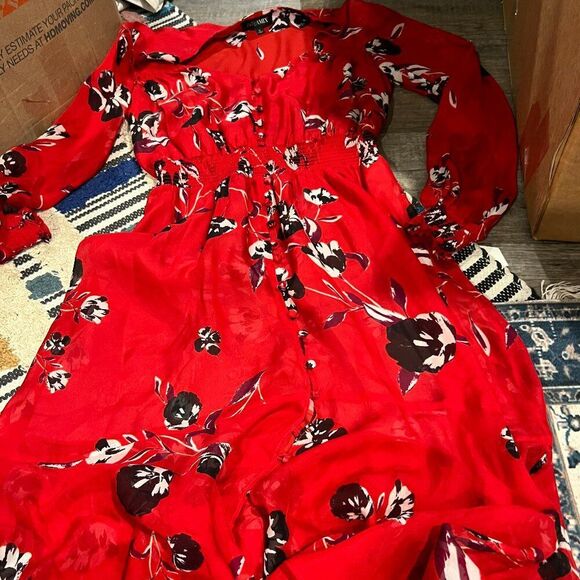 Intermix silk blend midi dress 0 - Picture 1 of 8